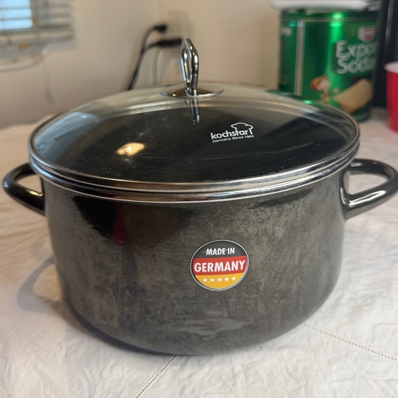 Kochstar by Merten & Storck German Glass Black Cooking Pot with Lid 5 Liters - Picture 1 of 14